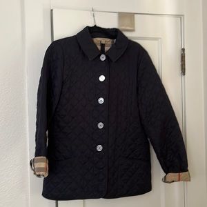 Burberry Brit navy quilted jacket size large, worn only a few times